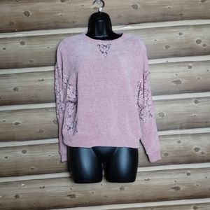 5/$20 Taylor & sage‎ women floral pink Sweatshirt size M